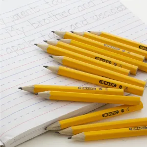 288 X BAZIC Golf Pencils #2 HB Half Yellow Mini Small Hexagon Pre-Sharpened Bulk