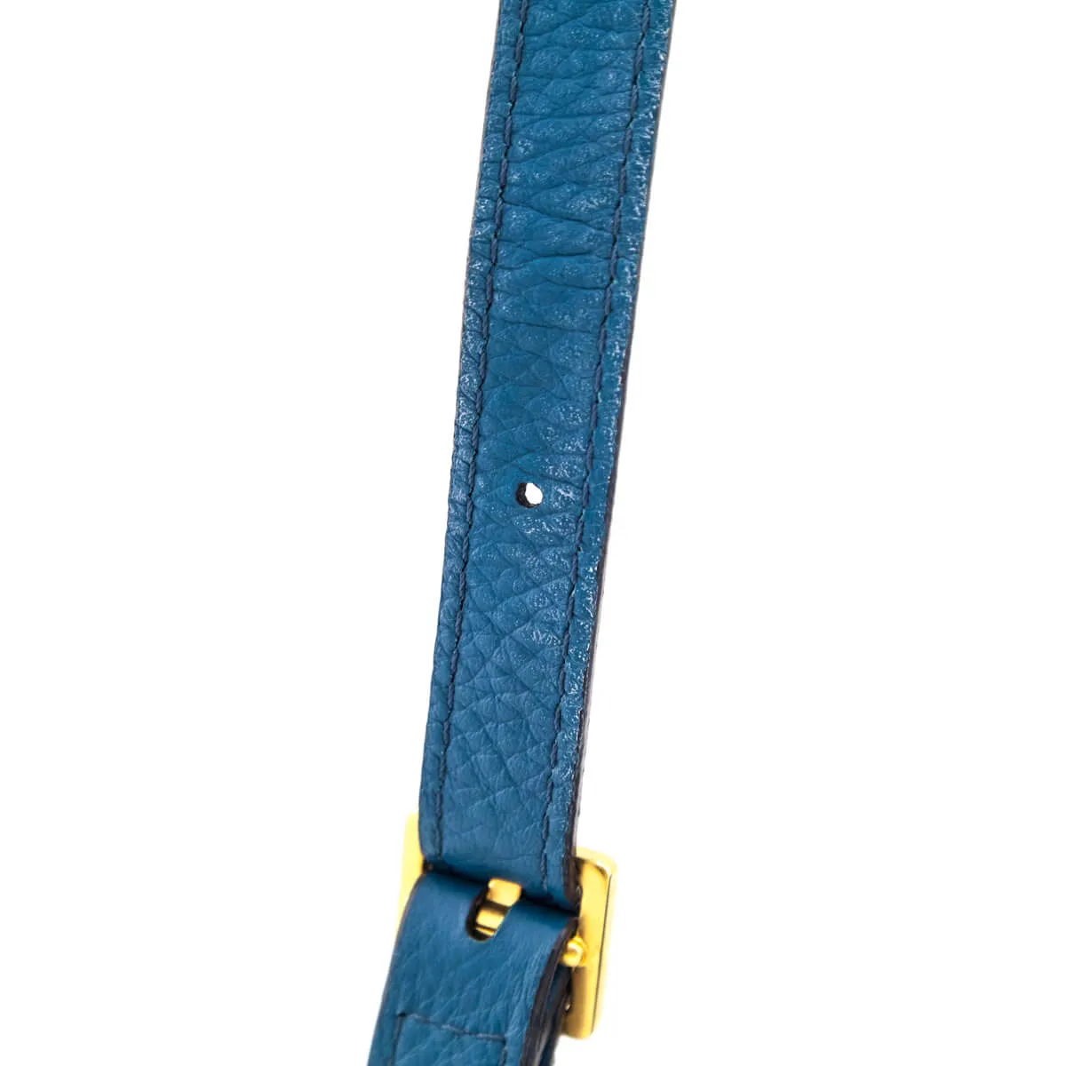 Chloe Teal Grained Calfskin Small Marcie Saddle Crossbody