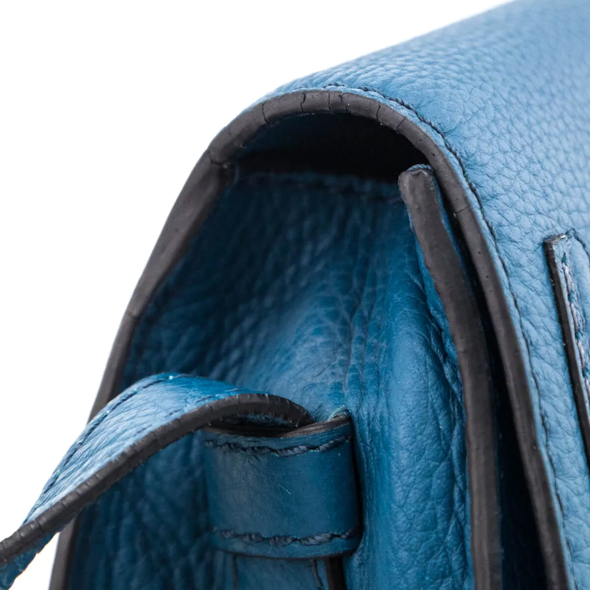 Chloe Teal Grained Calfskin Small Marcie Saddle Crossbody