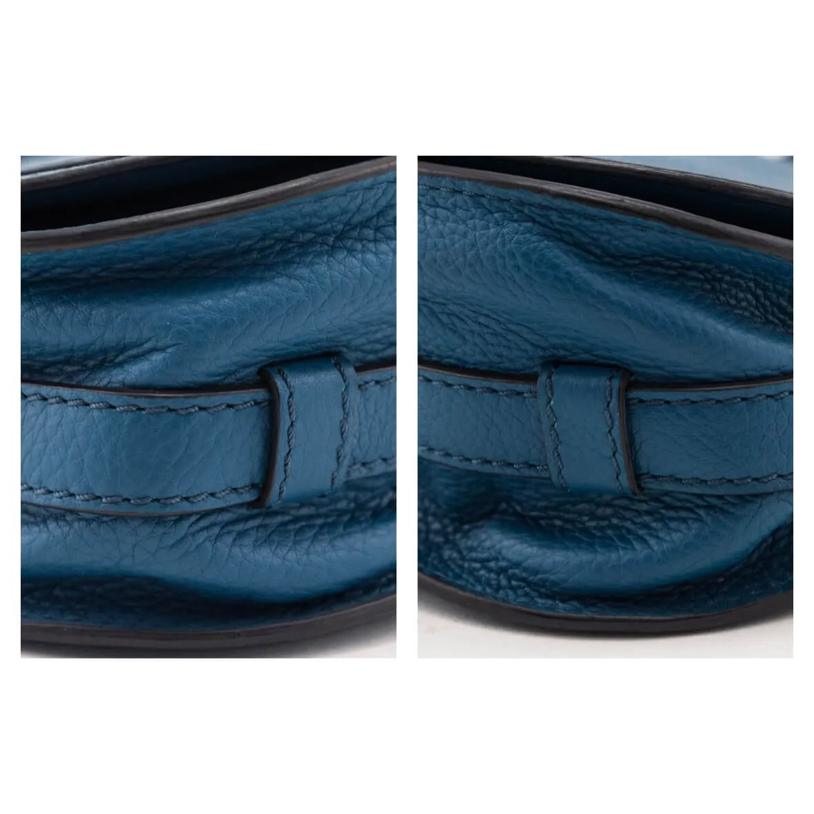 Chloe Teal Grained Calfskin Small Marcie Saddle Crossbody
