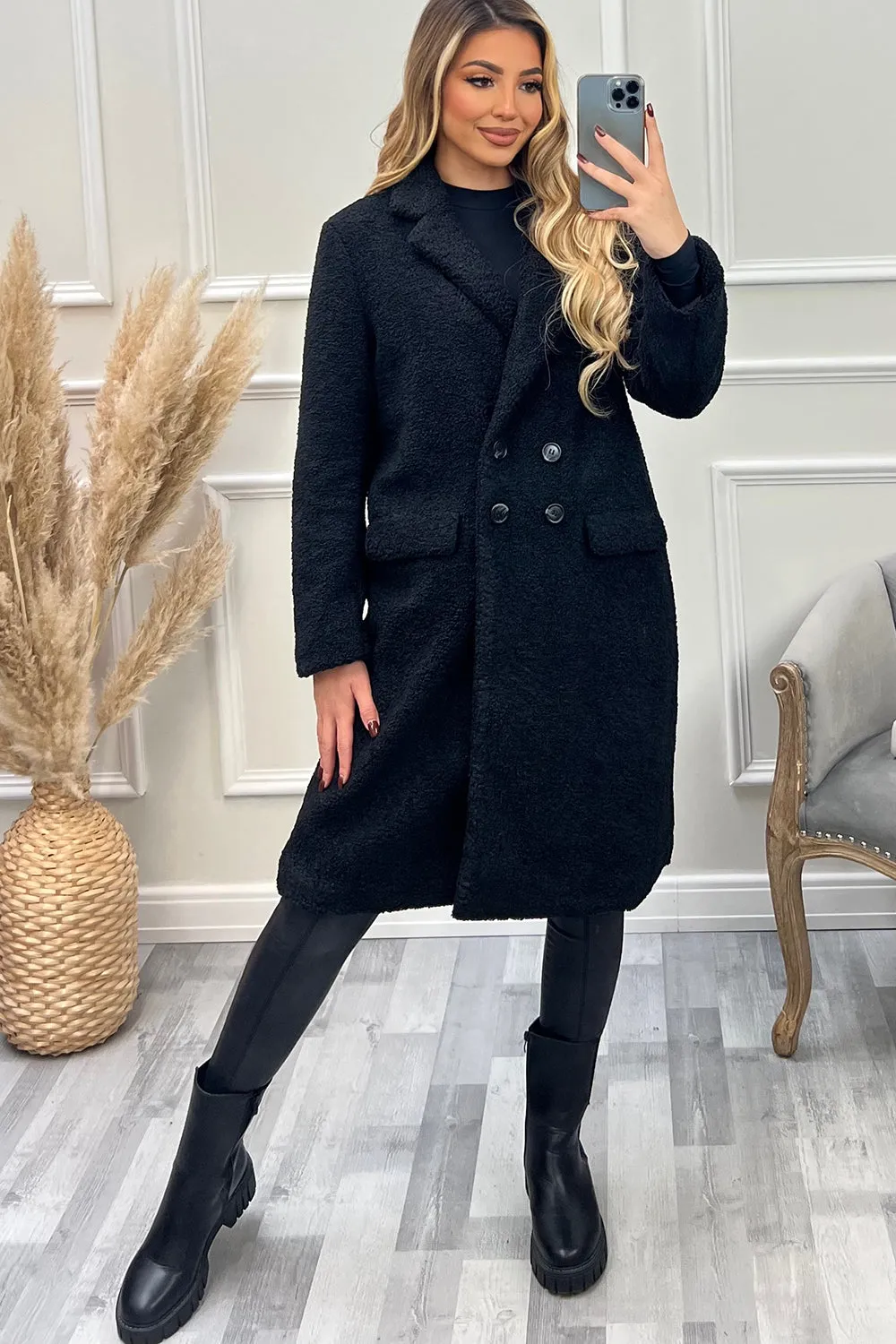 Dionne Black Faux Fur Longline Jacket