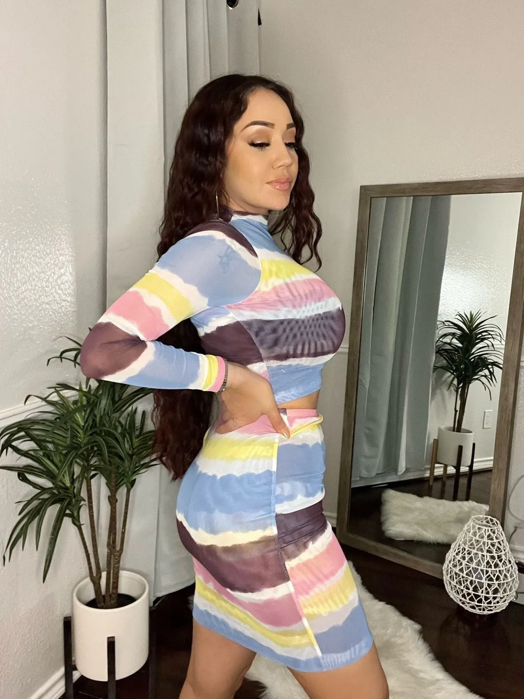 Lux Watercolor Skirt Set
