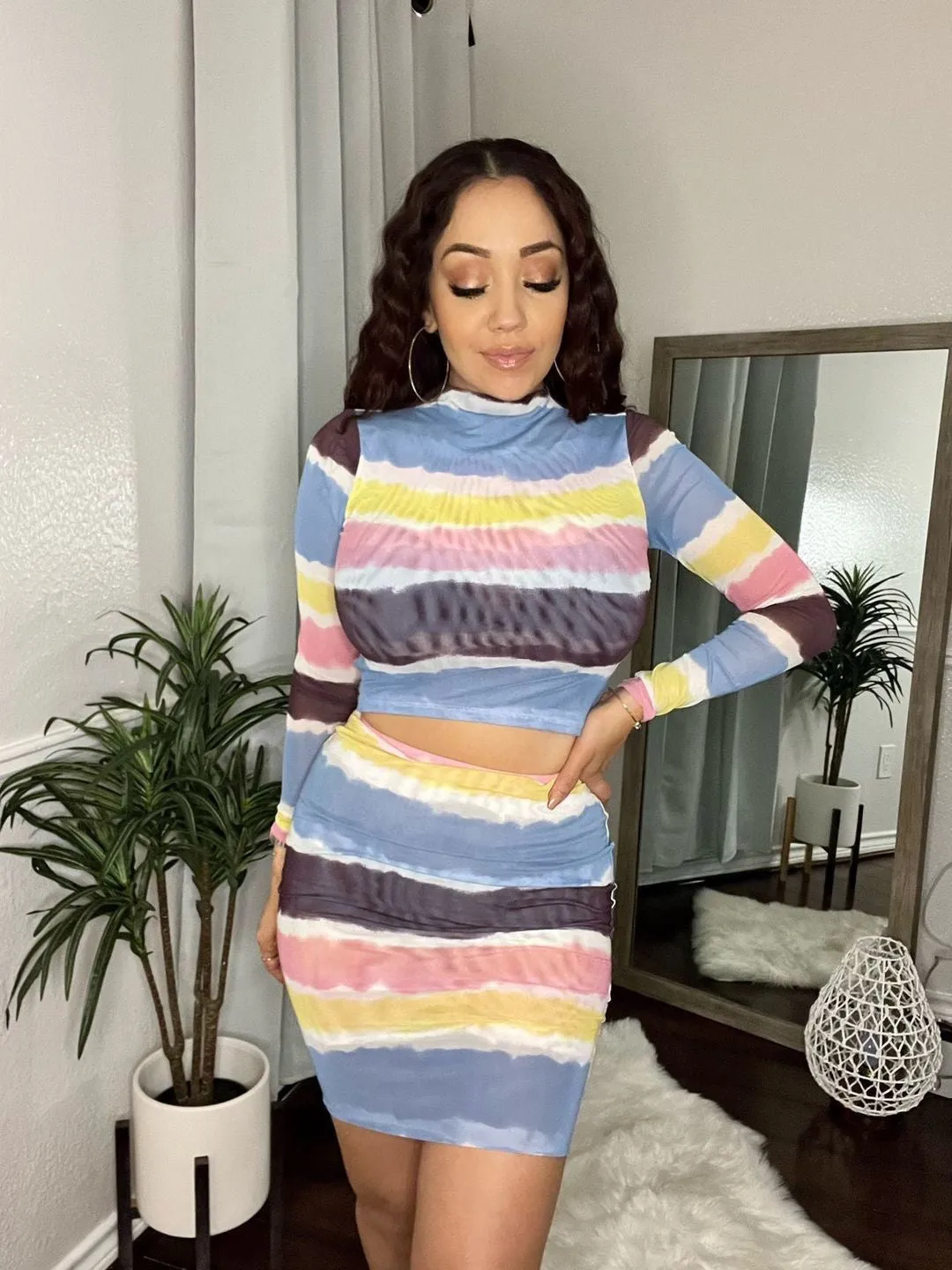Lux Watercolor Skirt Set