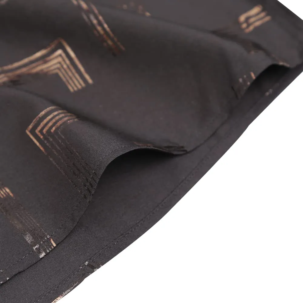 Men's Lapel Bronzing Shirt Casual Slim Fit Shiny Pattern Button-Down Long Sleeve Shirt, 009-Space