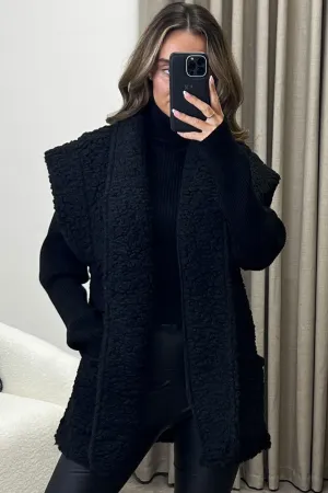 Myleen Black Teddy Faux Fur Gilet