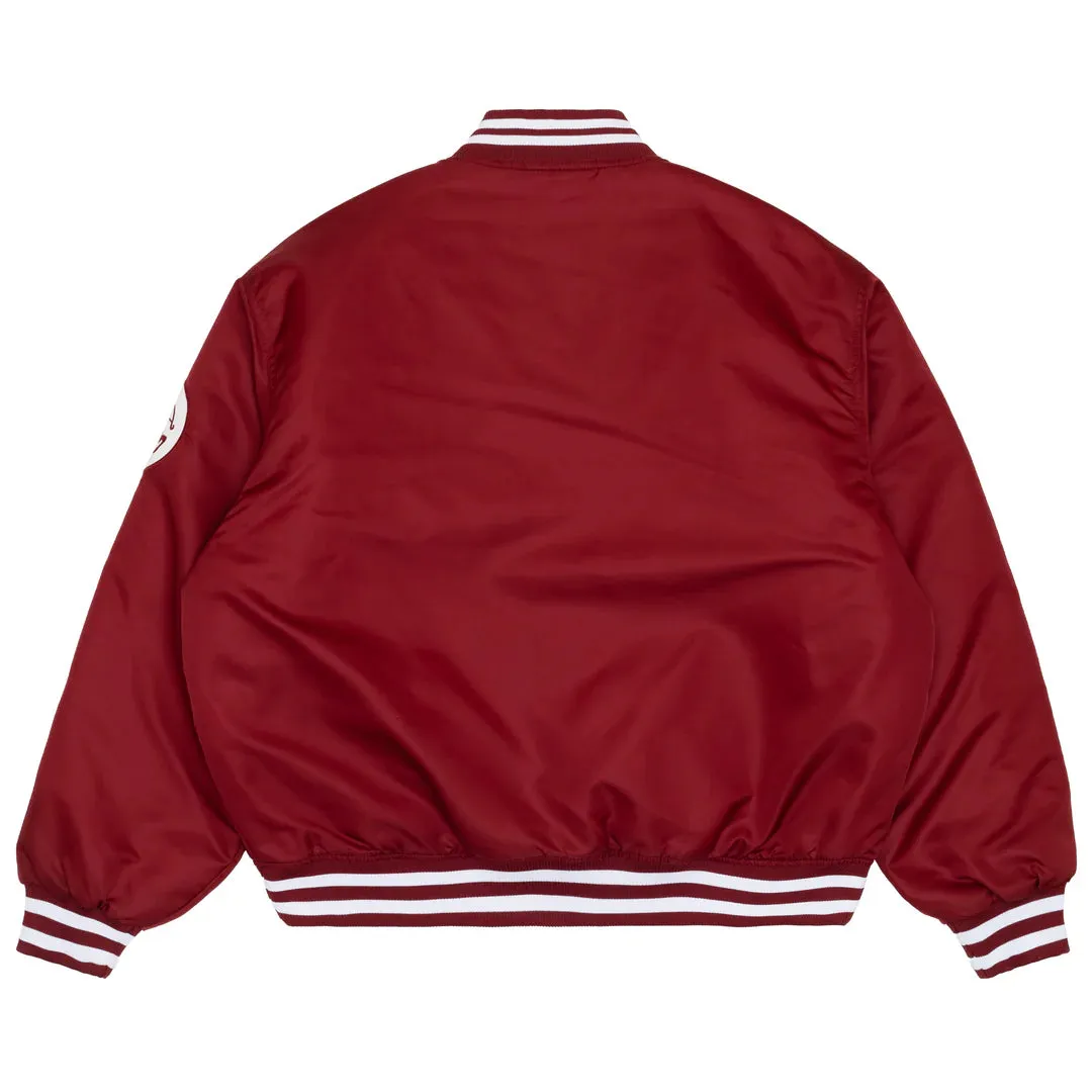 Sinclair Script Satin Jacket - Maroon