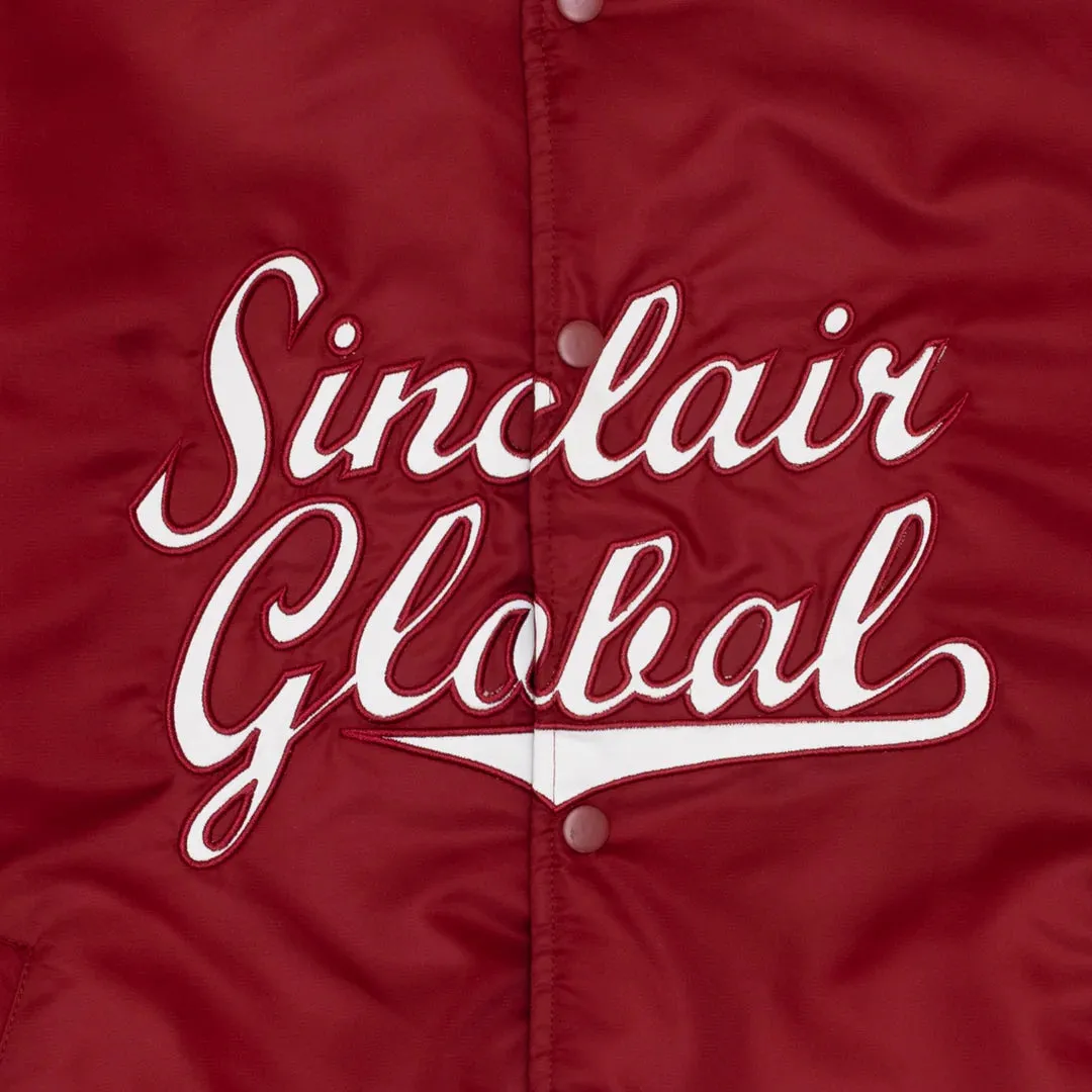 Sinclair Script Satin Jacket - Maroon