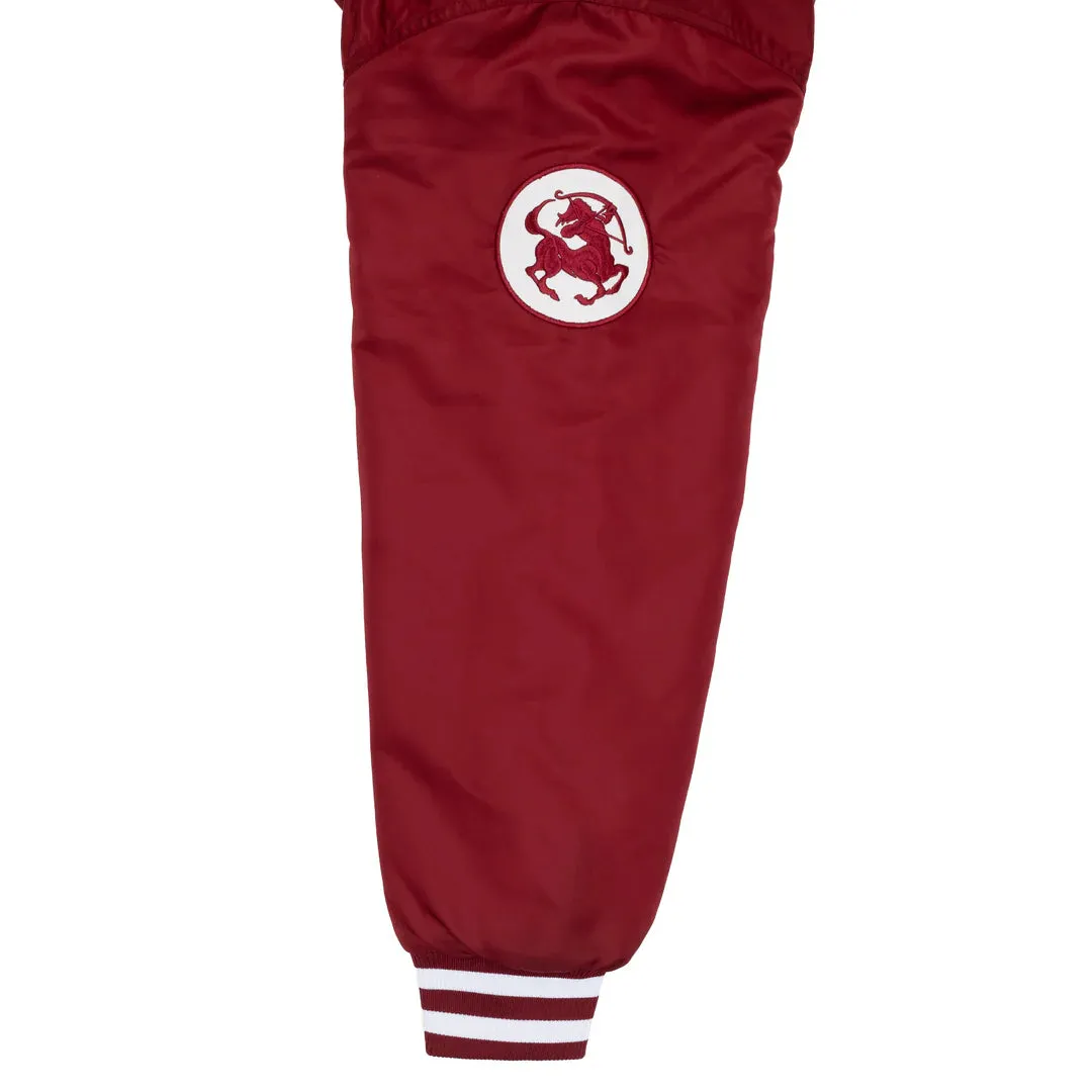 Sinclair Script Satin Jacket - Maroon