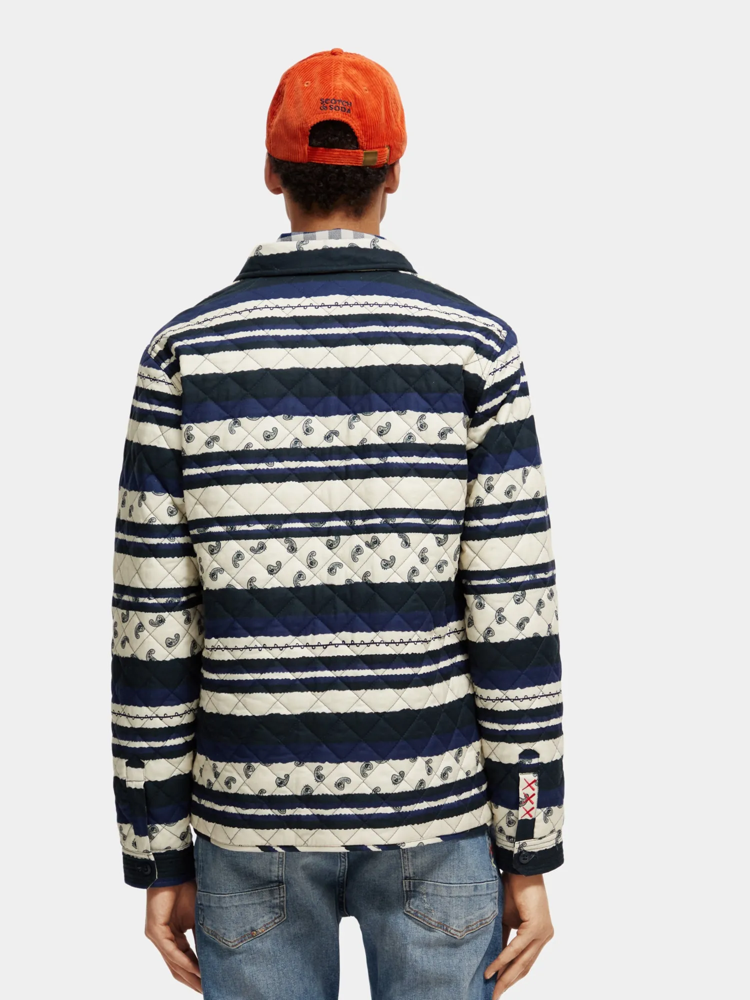 Striped quilted jacket