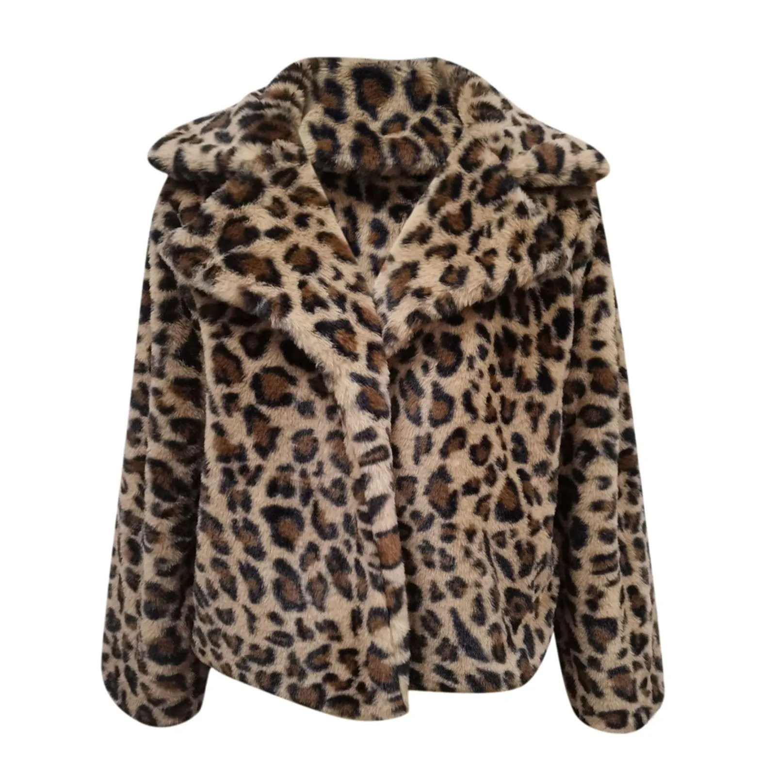 Thick Plush Leopard Printed Winter Women's Coat