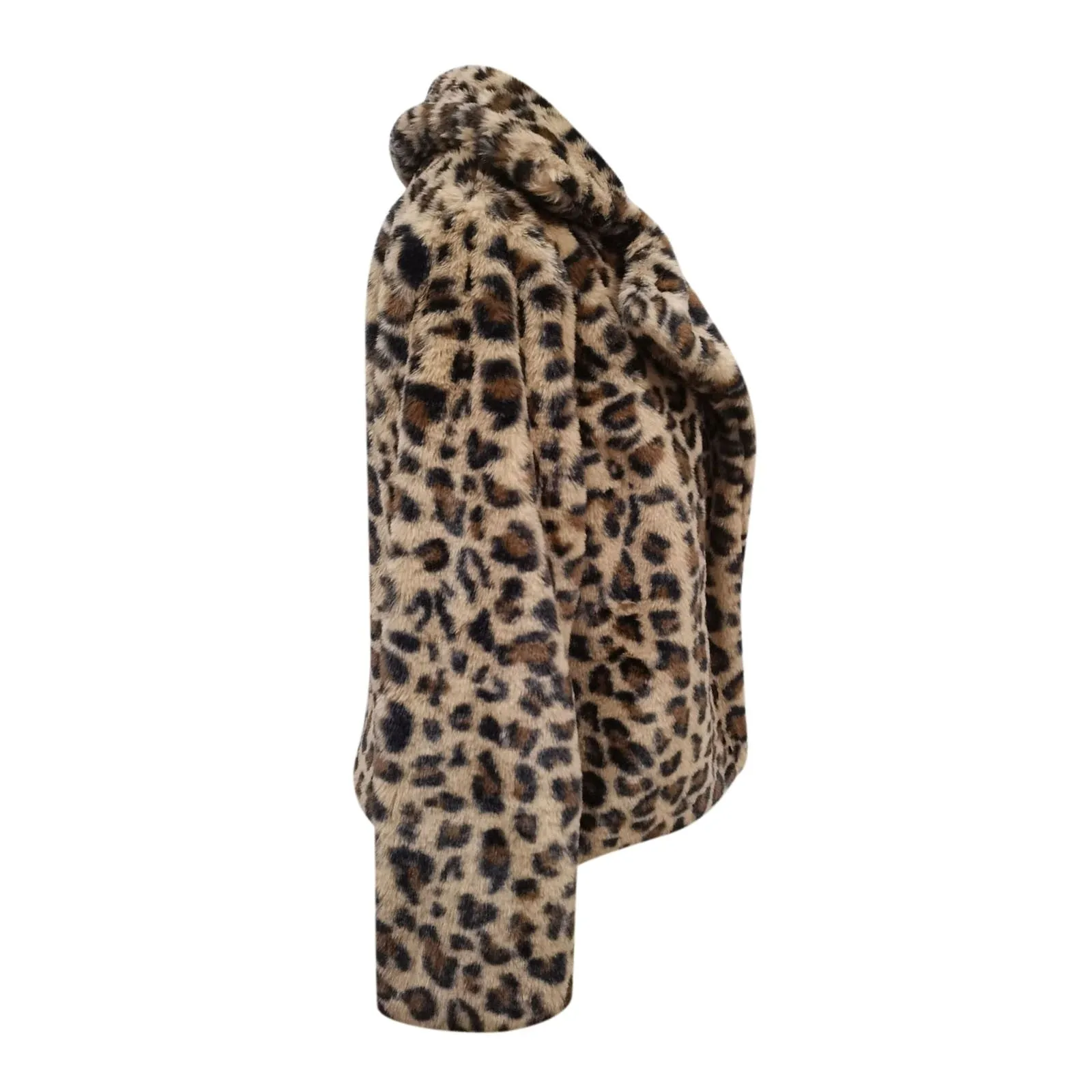 Thick Plush Leopard Printed Winter Women's Coat