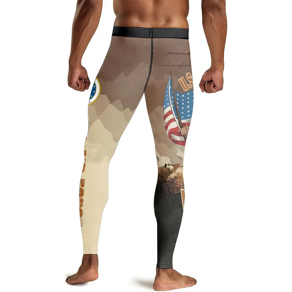 USA Air Force Veteran Men's Compression Leggings